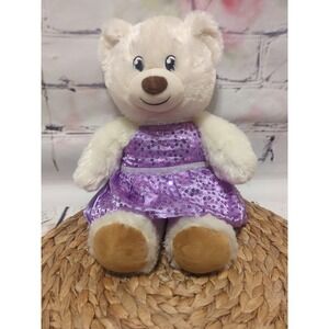 Build A Bear Happy Hugs Plush Purple Sequin Dress